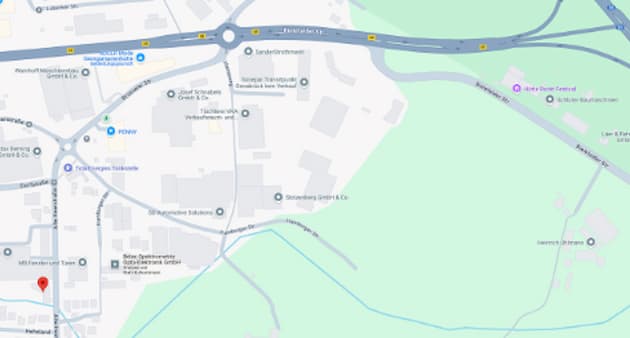 Eine Karte von einem Standort via Google Maps